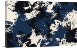 Navy Blue Black White Rectangle-1-Panel-40x26x1.5 Thick