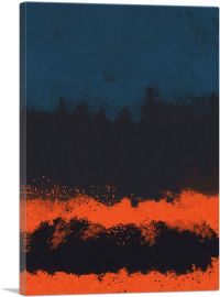 Navy Blue Orange Black Modern Rectangle-1-Panel-18x12x1.5 Thick