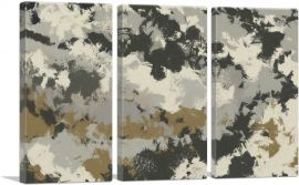 Olive Gray Tan Black Modern Rectangle-3-Panels-90x60x1.5 Thick