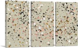 Olive Pink Green White Spots Modern-3-Panels-90x60x1.5 Thick