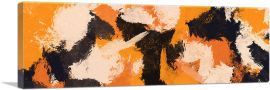 Orange Black Tan Camouflage Pattern Panoramic-1-Panel-36x12x1.5 Thick