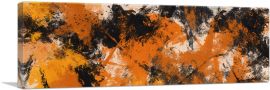 Orange Black Tan Modern Panoramic-1-Panel-36x12x1.5 Thick