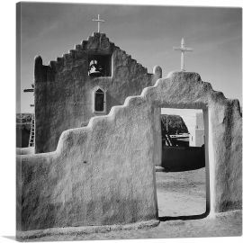 Church Gate - Taos Pueblo National Historic Landmark - New Mexico-1-Panel-18x18x1.5 Thick