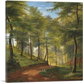 Spring Day In a Beech Forest-1-Panel-18x18x1.5 Thick