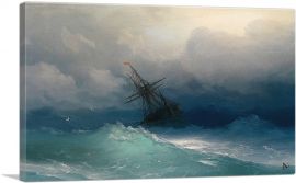 Ship in the Stormy Sea 1858-1-Panel-18x12x1.5 Thick