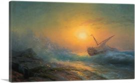 Stormy Sea at Sunset 1896-1-Panel-18x12x1.5 Thick