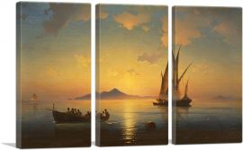 The Bay of Naples 1841-3-Panels-60x40x1.5 Thick