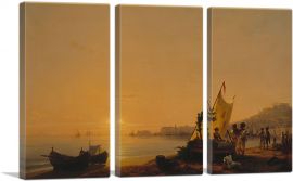 The Bay of Naples 1844-3-Panels-90x60x1.5 Thick