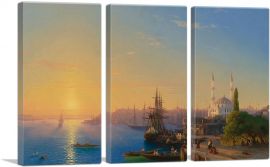 View of Constantinople and the Bosphorus 1856-3-Panels-90x60x1.5 Thick