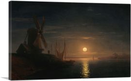 Moonlight over the Dnieper 1858-1-Panel-26x18x1.5 Thick