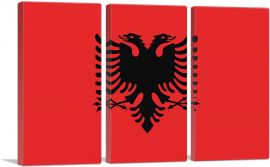 Flag of Albania Country in the Balkans Rectangle-3-Panels-90x60x1.5 Thick