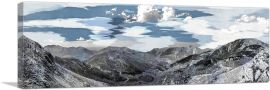 Mountain Range in Albania Blue Sky-1-Panel-48x16x1.5 Thick