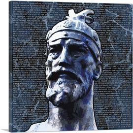 Skanderbeg - George Castriot Albania Bust National Anthem Navy-1-Panel-18x18x1.5 Thick