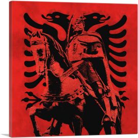 Skanderbeg Black and Red with Two-Headed Eagle Albania-1-Panel-36x36x1.5 Thick