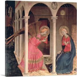 Cortona Altarpiece With Annunciation Without Predellas-1-Panel-12x12x1.5 Thick