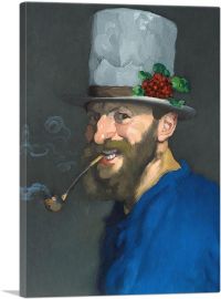Self Portrait With a Pipe-1-Panel-26x18x1.5 Thick