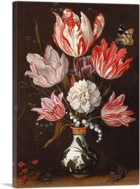 Tulips with Butterfly-1-Panel-26x18x1.5 Thick