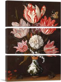 Tulips with Butterfly-3-Panels-90x60x1.5 Thick