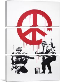 Soldiers Painting Peace Sign-3-Panels-90x60x1.5 Thick