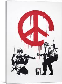 Soldiers Painting Peace Sign-1-Panel-26x18x1.5 Thick