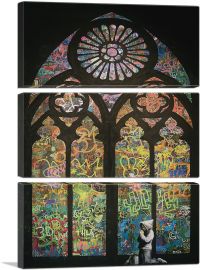 Graffiti Stained Glass-3-Panels-90x60x1.5 Thick