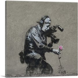 Camera Man & Flower-1-Panel-26x26x.75 Thick