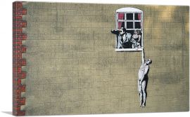 Naked Man Hanging from Window-1-Panel-26x18x1.5 Thick