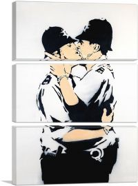 Gay Cops Kissing-3-Panels-60x40x1.5 Thick