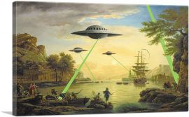 Flying Saucers Aliens-1-Panel-12x8x.75 Thick