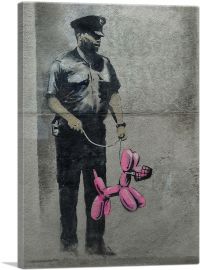 Police Guard Pink Balloon Dog-1-Panel-18x12x1.5 Thick