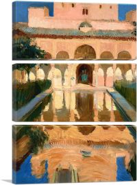 Hall of the Ambassadors - Alhambra - Granada 1909-3-Panels-90x60x1.5 Thick