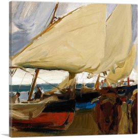 Sailboats at Velencia 1910-1-Panel-26x26x.75 Thick