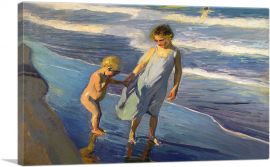 Valencia - Two Children on a Beach-1-Panel-18x12x1.5 Thick