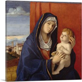 Blue Madonna And Child 1480-1-Panel-26x26x.75 Thick