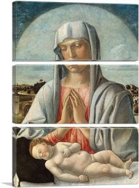Madonna Adoring The Sleeping Child 1460-3-Panels-90x60x1.5 Thick