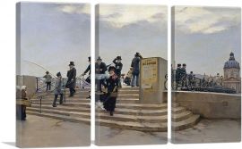 A Windy Day On The Pont Des Arts-3-Panels-90x60x1.5 Thick