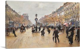 Scene Of Great Boulevards a Day Of Rain-1-Panel-26x18x1.5 Thick