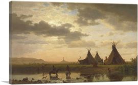 View Of Chimney Rock Ogalillalh Sioux Village 1860