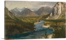Bow River Falls Canadian Rockies 1889-1-Panel-18x12x1.5 Thick