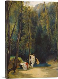 Women Bathing In The Park Of Terni-1-Panel-26x18x1.5 Thick