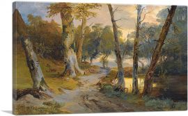 Forest Interior With Pond-1-Panel-26x18x1.5 Thick