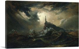 Stormy Sea With Lighthouse-1-Panel-12x8x.75 Thick