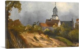 Summer Landscape With Church-1-Panel-26x18x1.5 Thick
