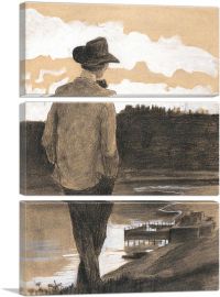 Young Man On a Riverbank 1902-3-Panels-60x40x1.5 Thick