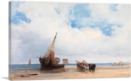 Beached Vessels Wagon Near Trouville France-1-Panel-60x40x1.5 Thick