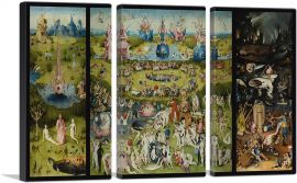 The Garden of Earthly Delights 1515-3-Panels-90x60x1.5 Thick