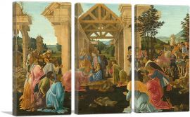 The Adoration of the Magi 1476 (2)-3-Panels-60x40x1.5 Thick
