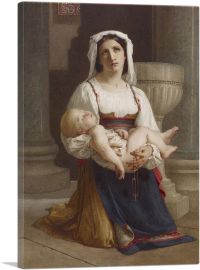 Italian Peasant Kneeling With Child-1-Panel-18x12x1.5 Thick