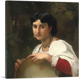 Italian Woman With Tambourine 1869-1-Panel-12x12x1.5 Thick