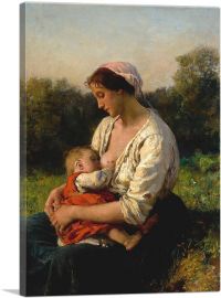 Young Mother Breastfeeding Her Child 1873